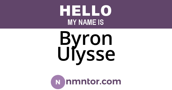 Byron Ulysse