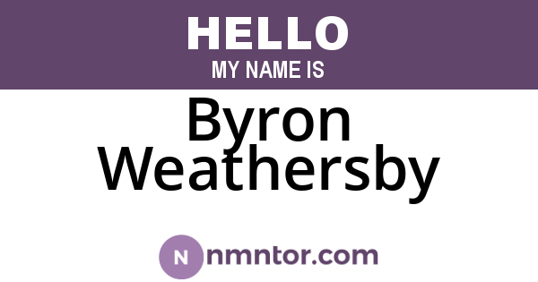 Byron Weathersby