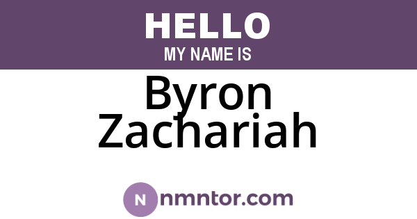 Byron Zachariah