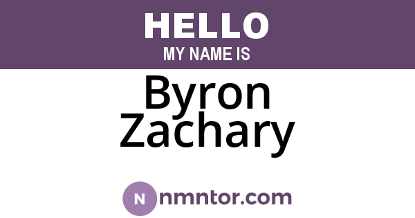 Byron Zachary