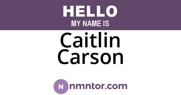 Caitlin Carson