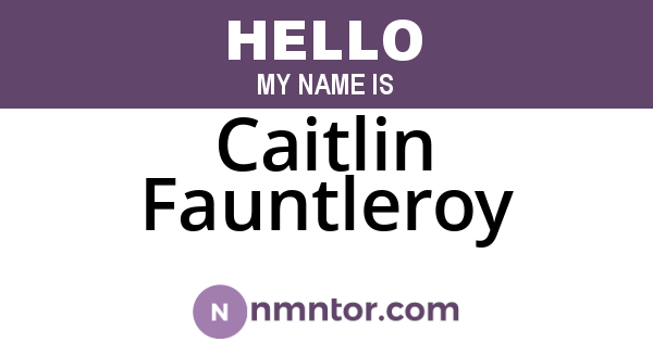 Caitlin Fauntleroy