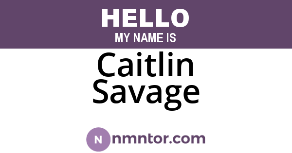 Caitlin Savage