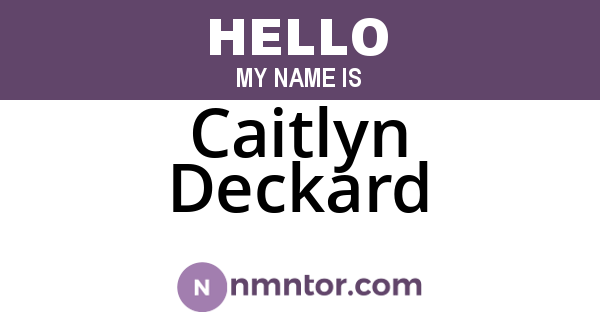Caitlyn Deckard