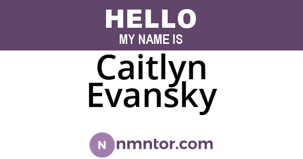 Caitlyn Evansky