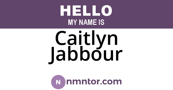 Caitlyn Jabbour