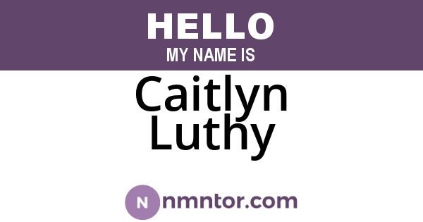 Caitlyn Luthy