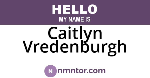 Caitlyn Vredenburgh