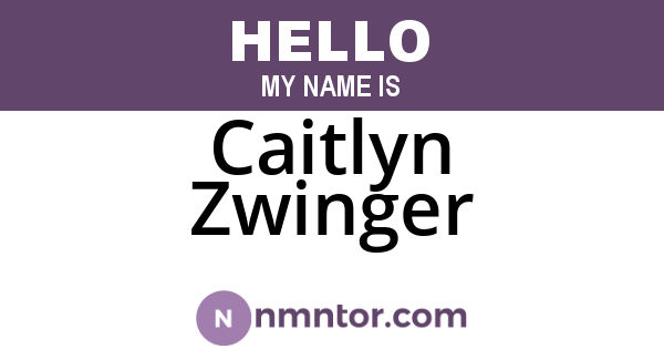 Caitlyn Zwinger