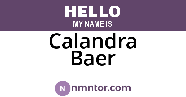 Calandra Baer