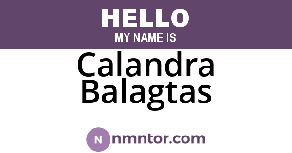 Calandra Balagtas