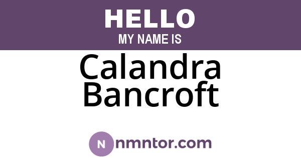 Calandra Bancroft