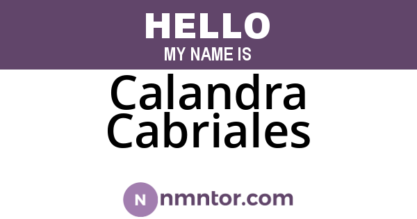 Calandra Cabriales