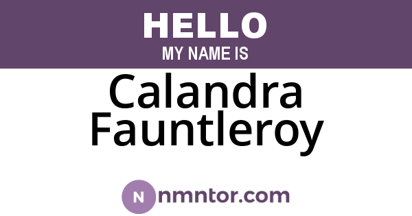Calandra Fauntleroy