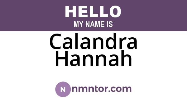 Calandra Hannah