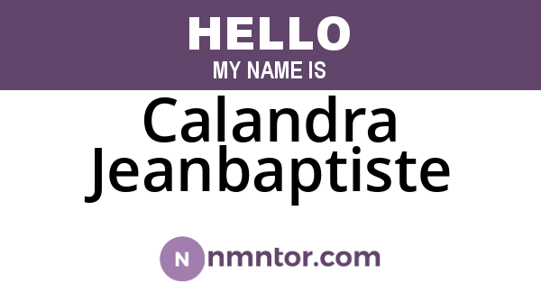 Calandra Jeanbaptiste
