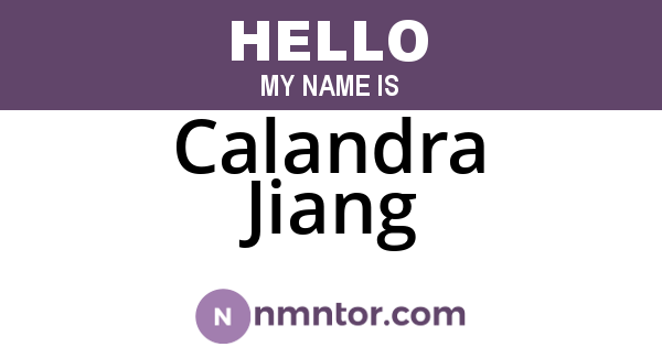 Calandra Jiang