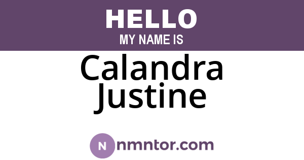 Calandra Justine