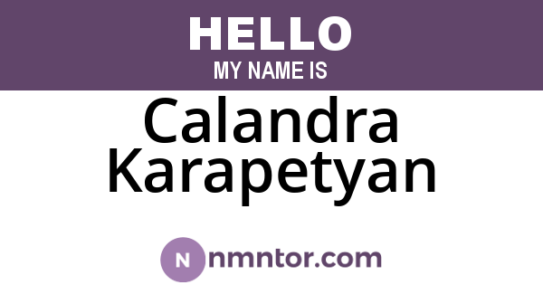 Calandra Karapetyan