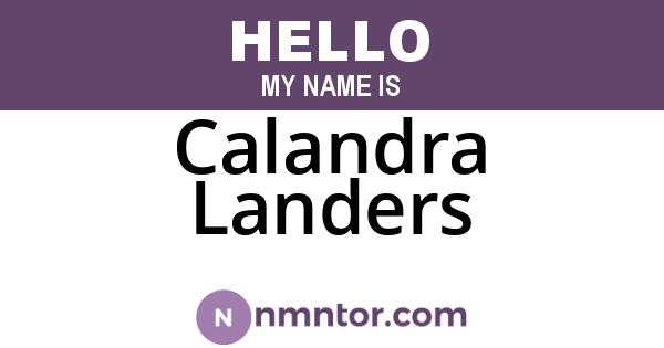 Calandra Landers