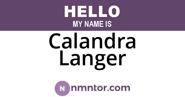 Calandra Langer