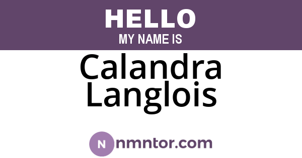 Calandra Langlois