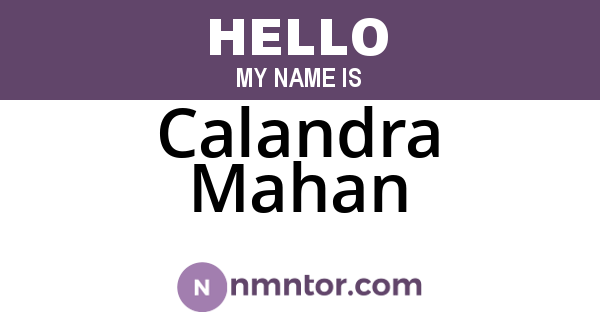Calandra Mahan