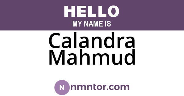 Calandra Mahmud