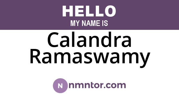 Calandra Ramaswamy