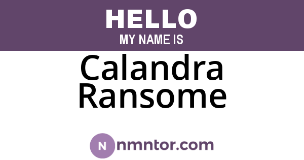 Calandra Ransome