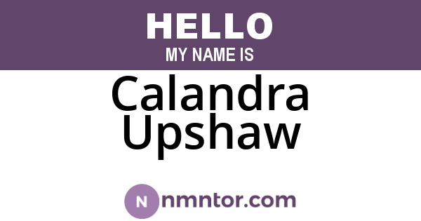 Calandra Upshaw