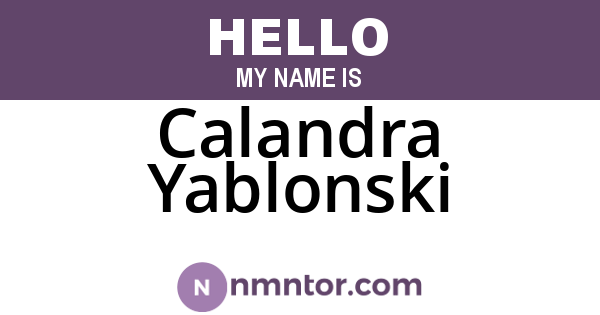 Calandra Yablonski