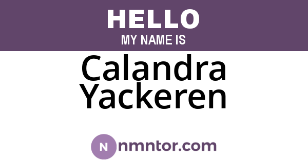 Calandra Yackeren