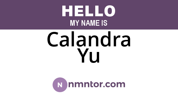 Calandra Yu
