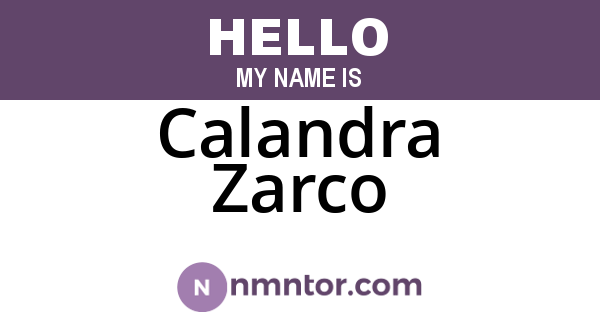 Calandra Zarco