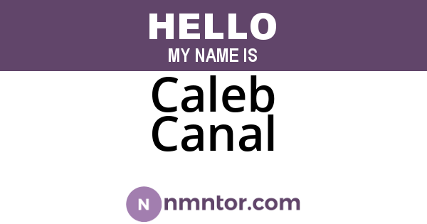 Caleb Canal