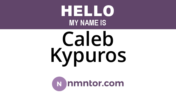 Caleb Kypuros