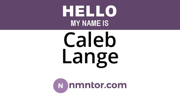 Caleb Lange