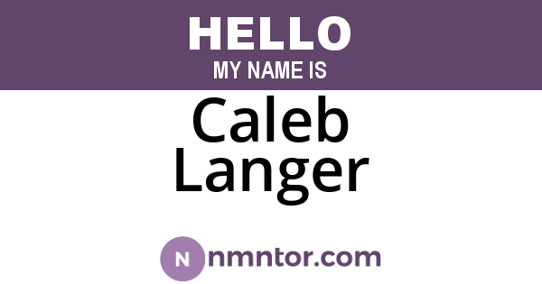 Caleb Langer