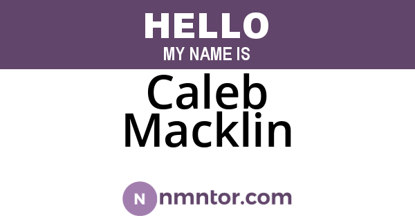 Caleb Macklin