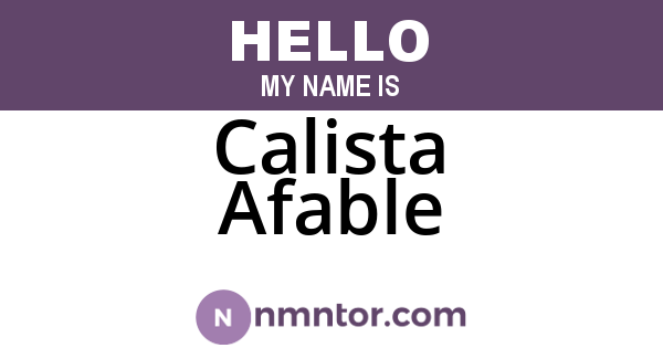 Calista Afable