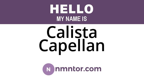Calista Capellan