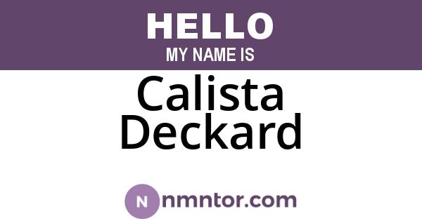 Calista Deckard