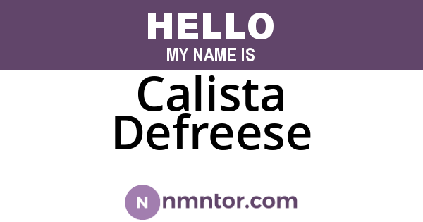Calista Defreese