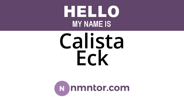 Calista Eck