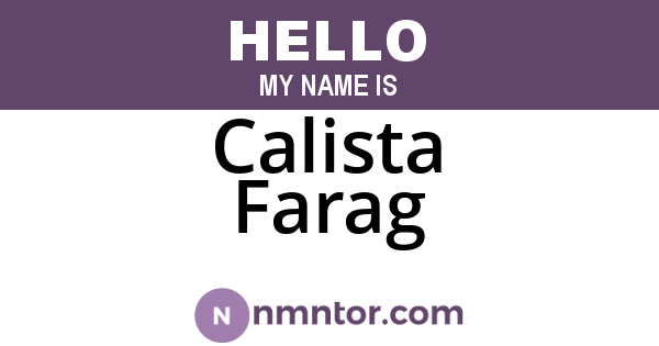 Calista Farag