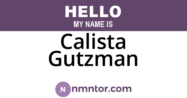 Calista Gutzman