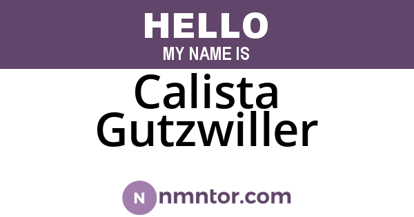 Calista Gutzwiller