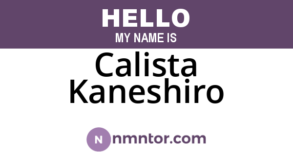 Calista Kaneshiro