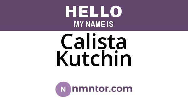 Calista Kutchin